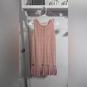 Esley Lace Dress with Pleated Hem